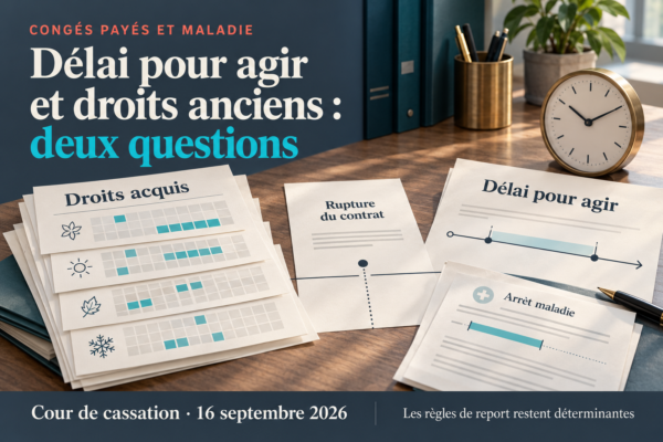 Congés payés et maladie : distinguer le délai pour agir et les droits anciens