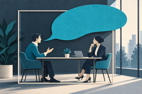 Liberté d’expression au travail : un salarié échange avec sa responsable.